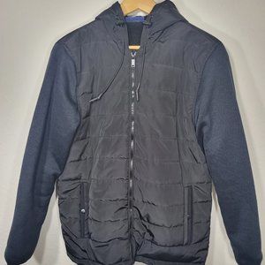 NWOT Apt 9 Men's Jacket - Midweight/Black Quilted Hooded Size M